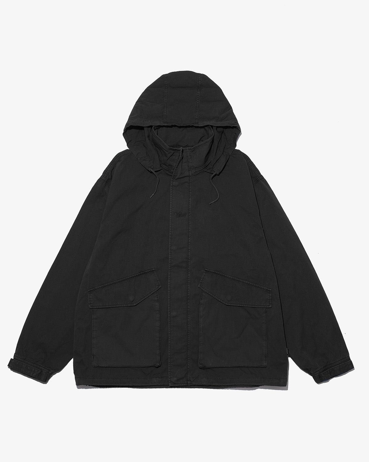 WASHED COTTON CONCEALABLE HOOD JACKET