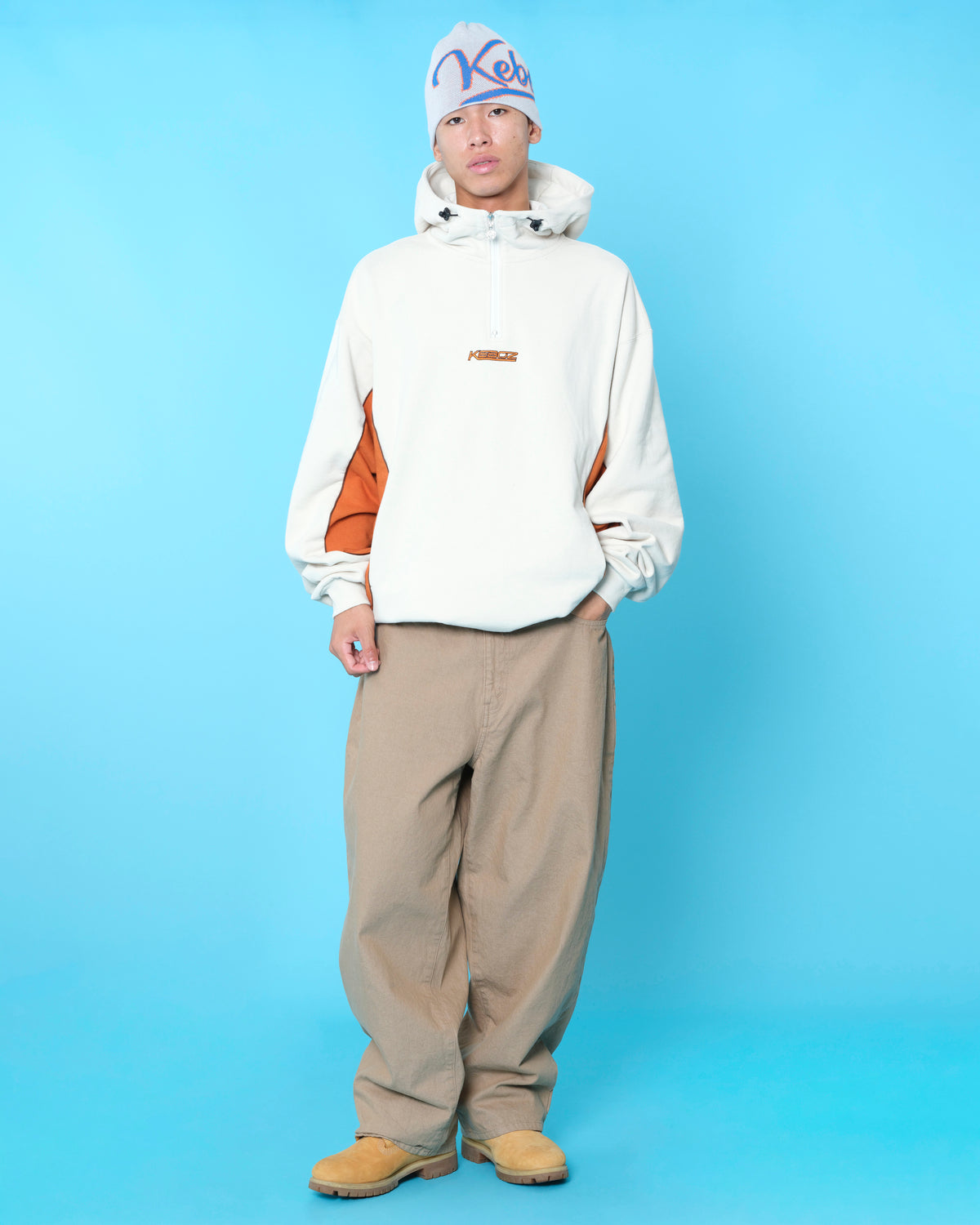 WK SWEAT HALF ZIP HOODIE