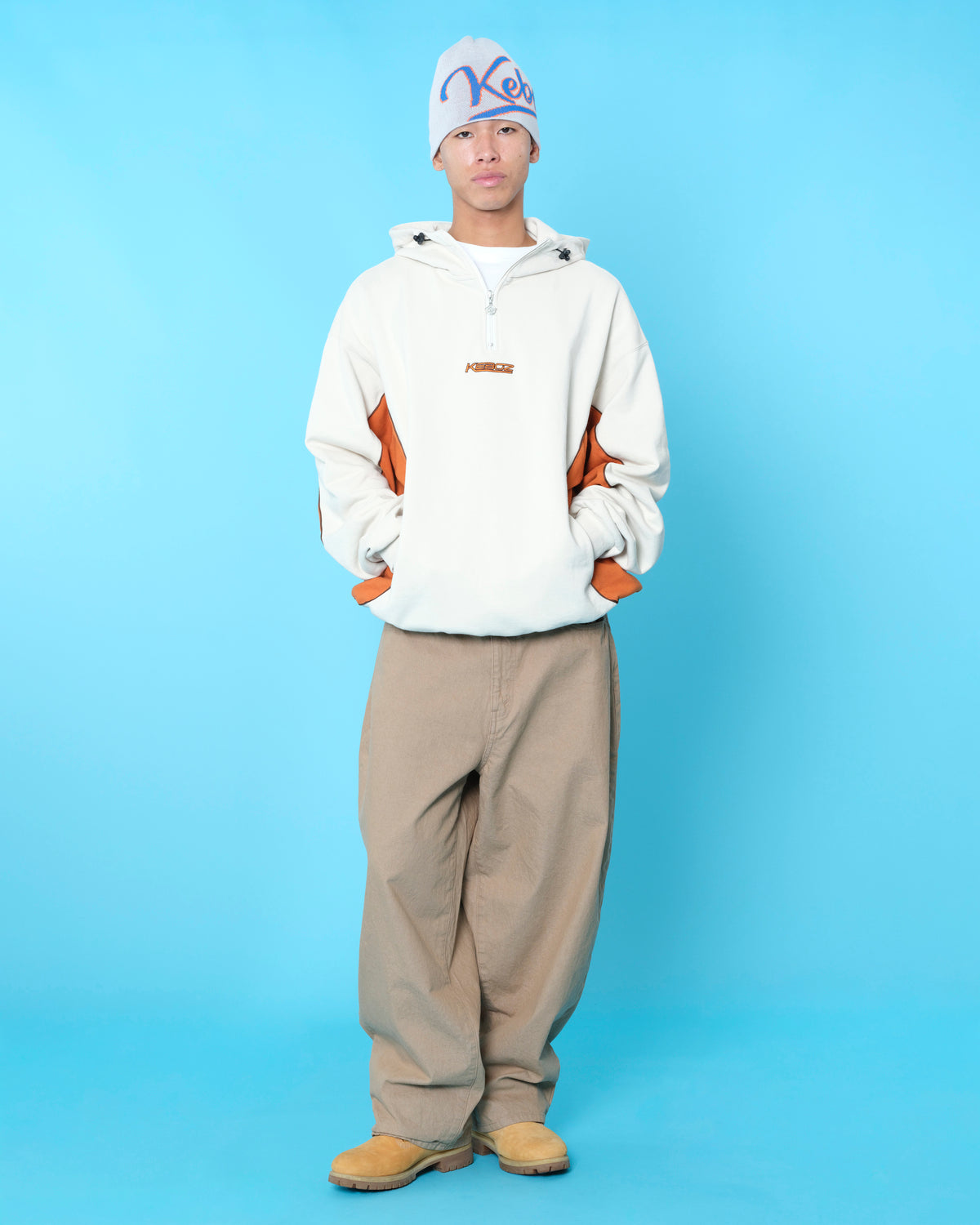 WK SWEAT HALF ZIP HOODIE