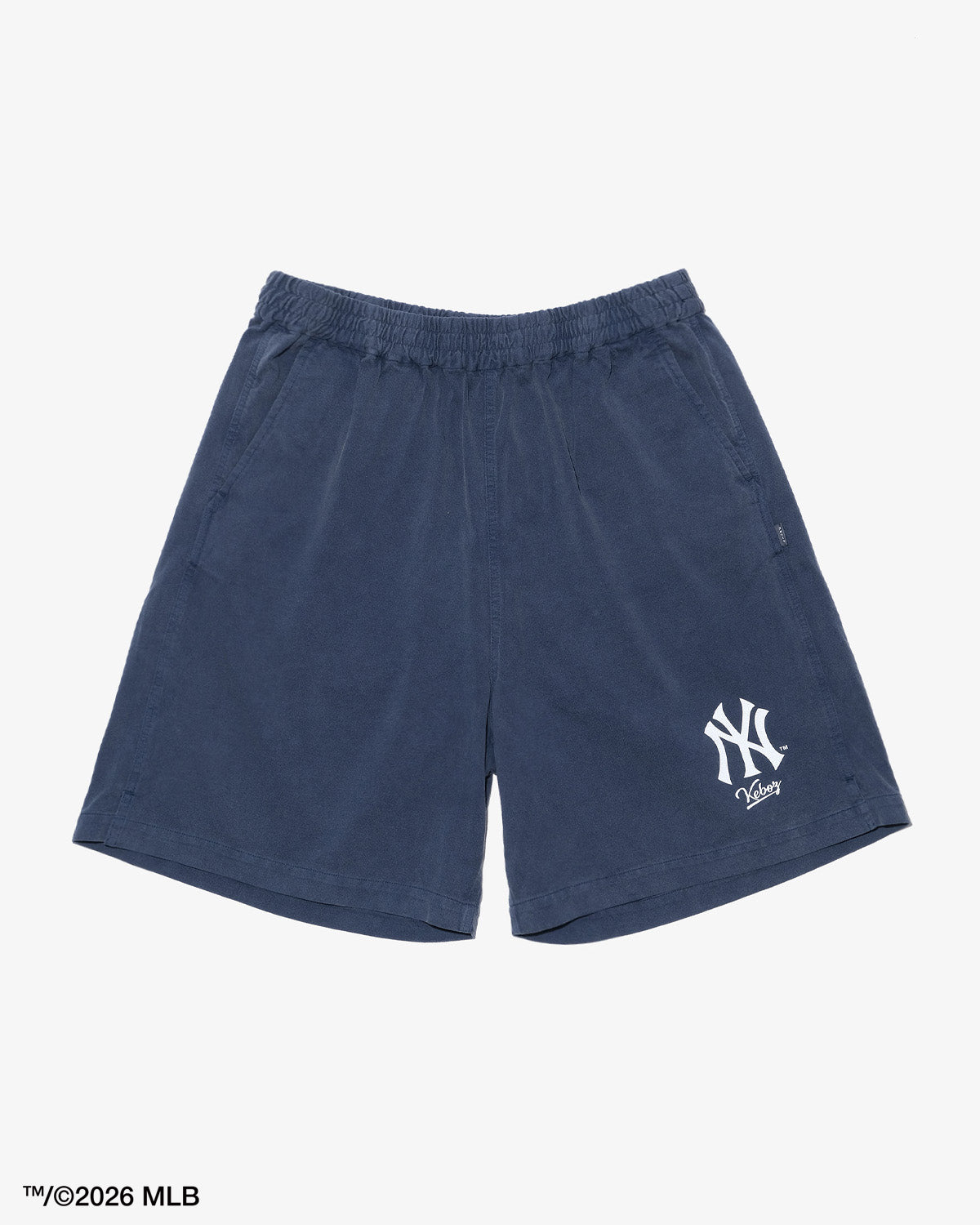 KEBOZ × MLB NEW YORK YANKEES LOGO WASHED TENJIKU SHORTS