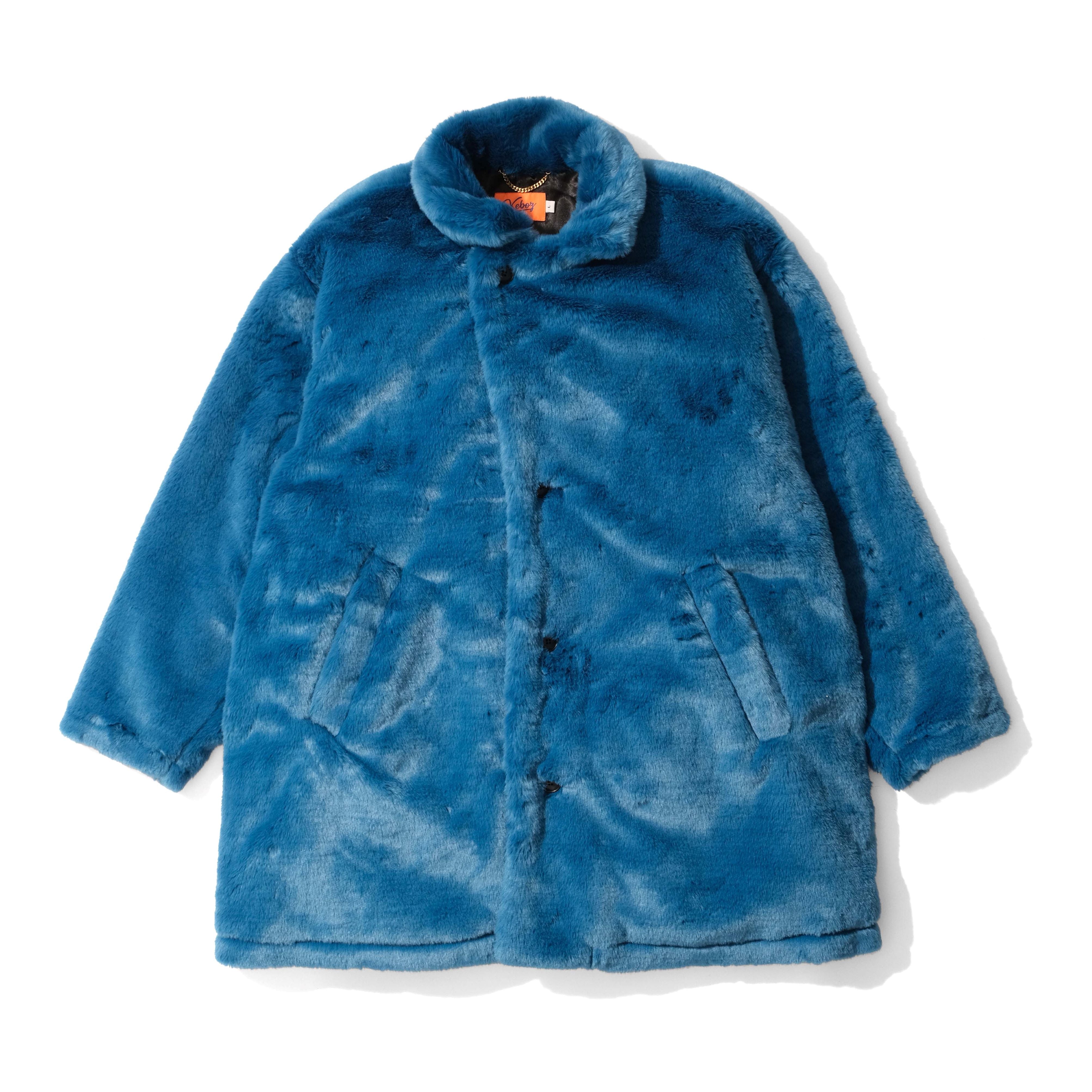 FAUX FUR COAT【BLUE】